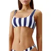 Melissa Odabash Striped Ponza Bikini Top In Navy Stripe