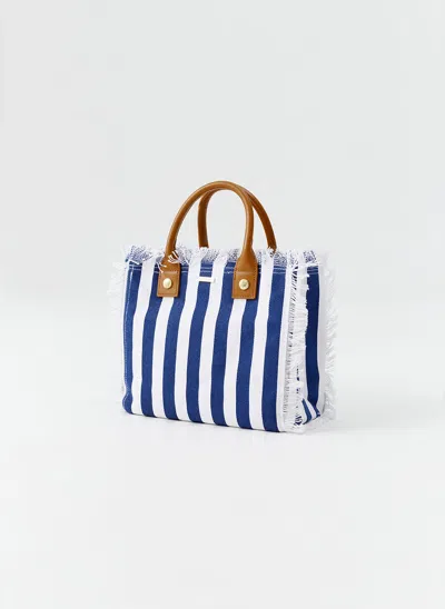 Melissa Odabash Porto Cervo Navy Nautical Tote