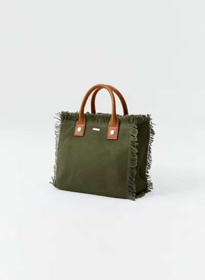 Melissa Odabash Porto Cervo Olive Tote