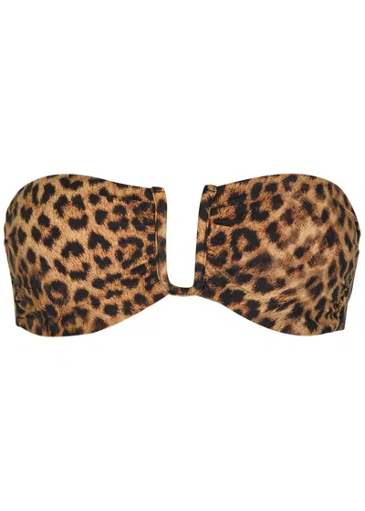 Melissa Odabash Prague Leopard-print Strapless Bikini Top In Neutral