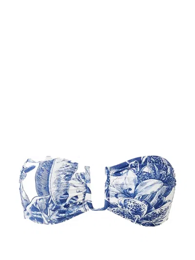 Melissa Odabash Prague Paloma Floral-print Bikini Top In Blue