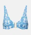 Melissa Odabash Printed Bel Air Bikini Top In Blue