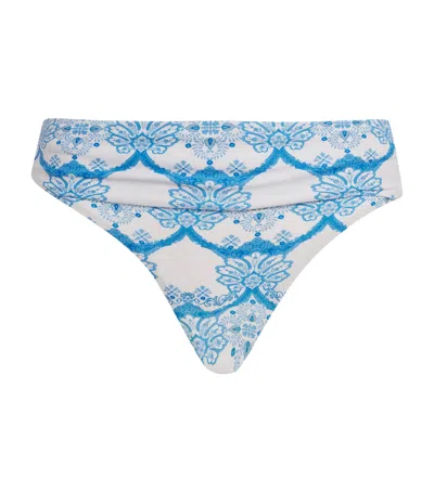Melissa Odabash Printed Brussels Bikini Bottoms In Blue