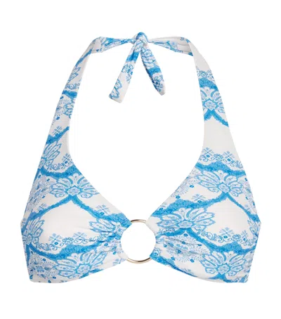 Melissa Odabash Printed Brussels Bikini Top In Blue