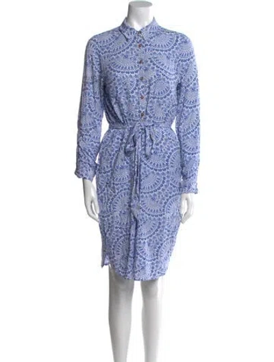 Pre-owned Melissa Odabash Printed Knee-length Dress In Blue