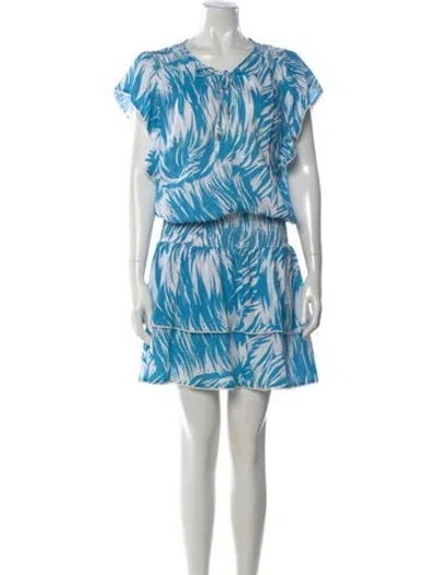 Pre-owned Melissa Odabash Printed Knee-length Dress In Blue