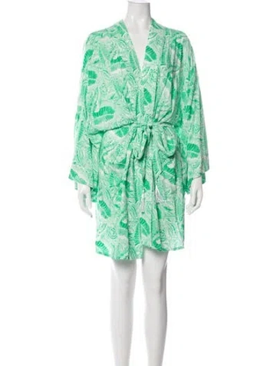 Pre-owned Melissa Odabash Printed Knee-length Dress In Green