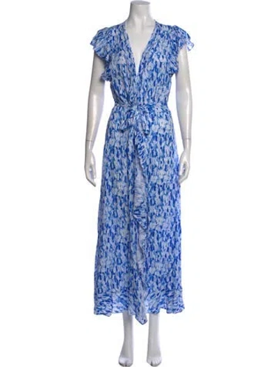 Pre-owned Melissa Odabash Printed Long Dress In Blue
