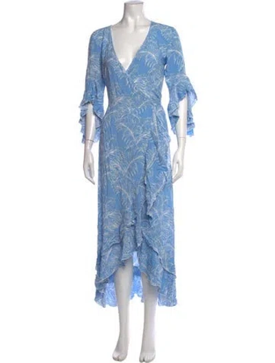 Pre-owned Melissa Odabash Printed Long Dress In Blue
