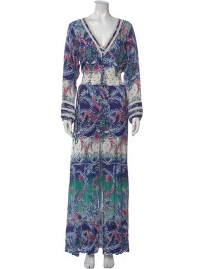 Pre-owned Melissa Odabash Printed Long Dress In Multi