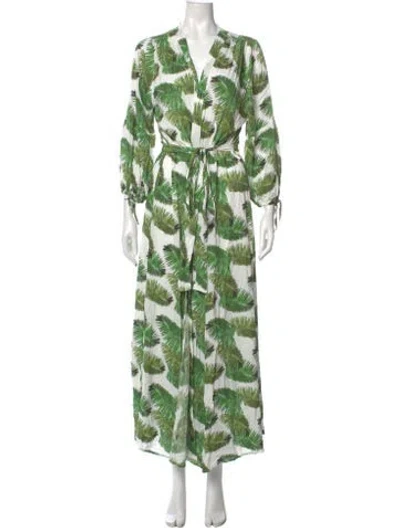 Pre-owned Melissa Odabash Printed Long Dress In Multi