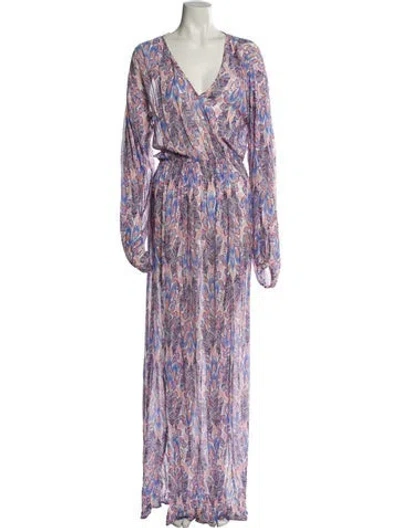 Pre-owned Melissa Odabash Printed Long Dress In Purple