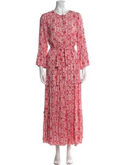 Pre-owned Melissa Odabash Printed Long Dress In Red