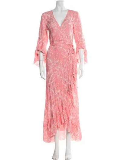Pre-owned Melissa Odabash Printed Long Dress W/ Tags In Pink