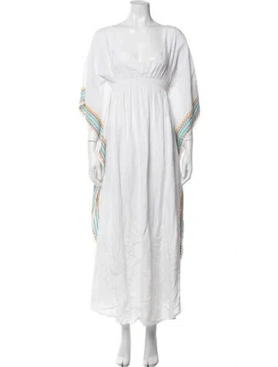 Pre-owned Melissa Odabash Printed Long Dress In White
