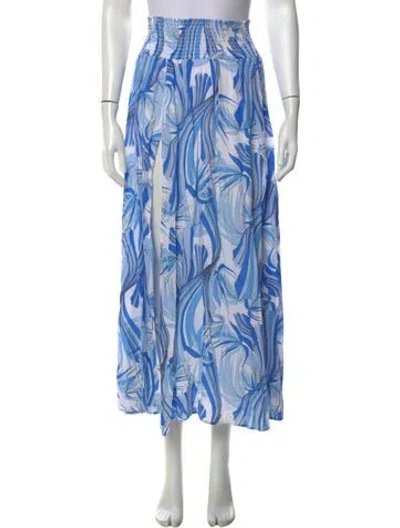 Pre-owned Melissa Odabash Printed Long Skirt In Blue