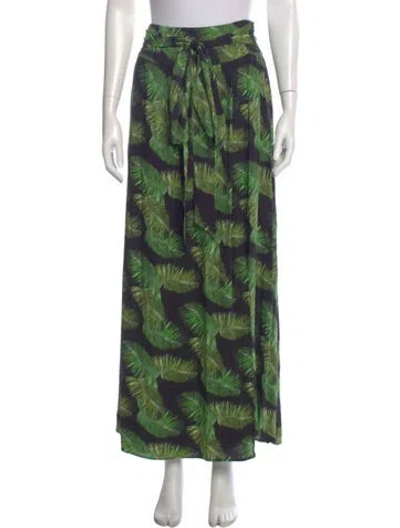 Pre-owned Melissa Odabash Printed Long Skirt In Green