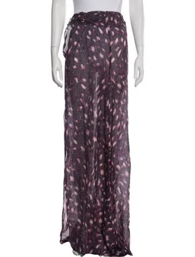 Pre-owned Melissa Odabash Printed Long Skirt In Purple