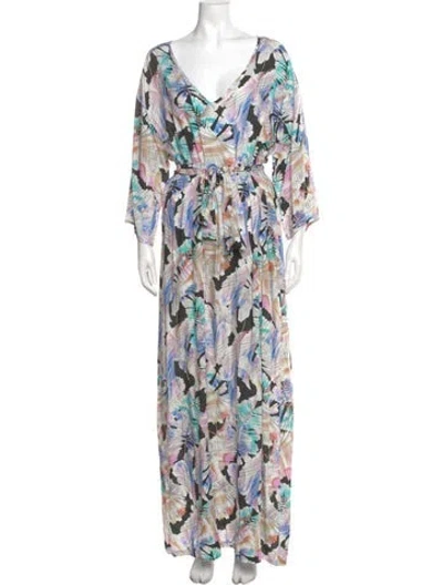 Pre-owned Melissa Odabash Printed Midi Length Dress In Black