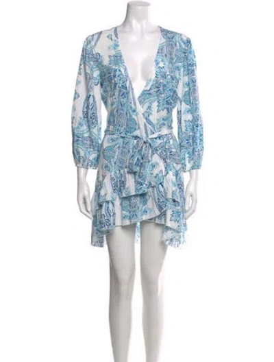 Pre-owned Melissa Odabash Printed Mini Dress In Blue