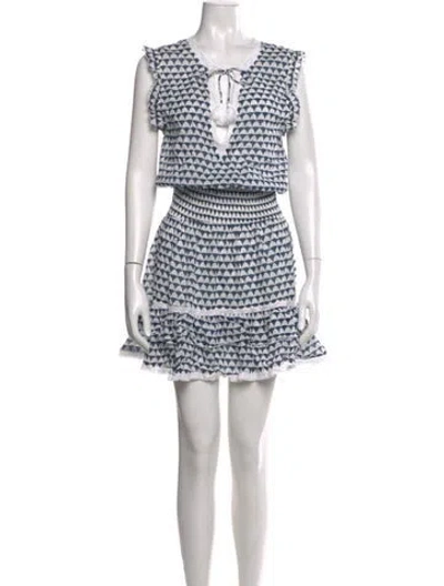 Pre-owned Melissa Odabash Printed Mini Dress In Blue