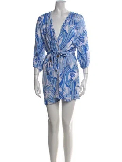 Pre-owned Melissa Odabash Printed Mini Dress In Blue