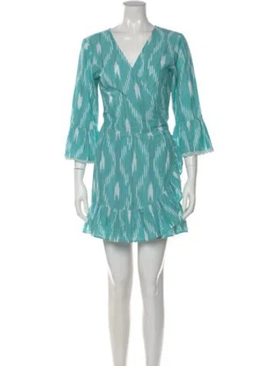 Pre-owned Melissa Odabash Printed Mini Dress In Blue