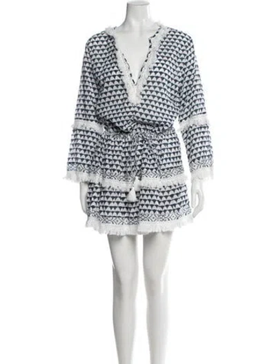 Pre-owned Melissa Odabash Printed Mini Dress In Blue