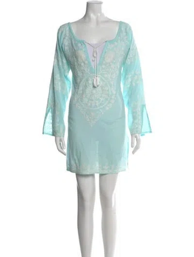 Pre-owned Melissa Odabash Printed Mini Dress In Blue