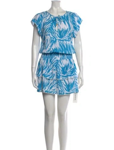 Pre-owned Melissa Odabash Printed Mini Dress In Blue