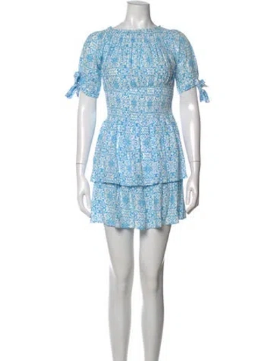 Pre-owned Melissa Odabash Printed Mini Dress In Blue