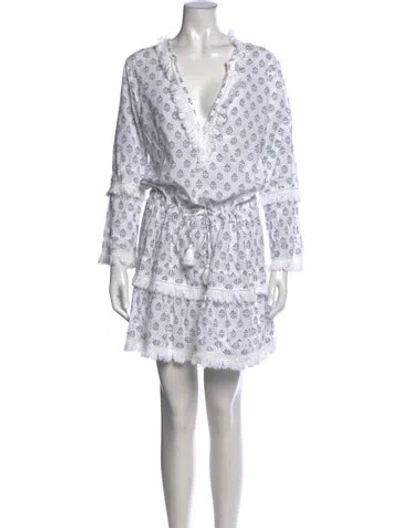 Pre-owned Melissa Odabash Printed Mini Dress In Blue