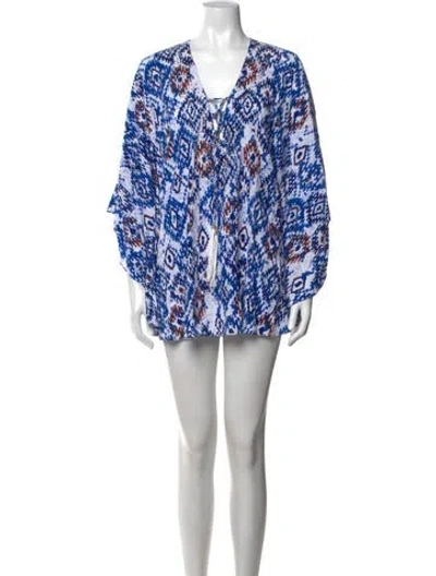 Pre-owned Melissa Odabash Printed Mini Dress In Blue