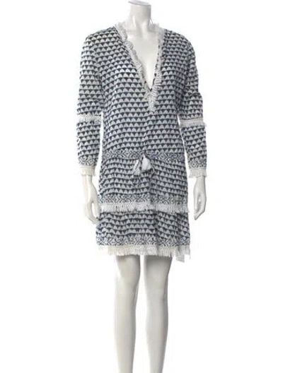 Pre-owned Melissa Odabash Printed Mini Dress In Blue