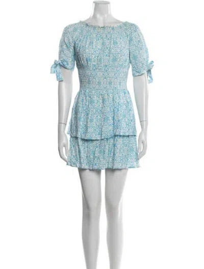 Pre-owned Melissa Odabash Printed Mini Dress In Blue