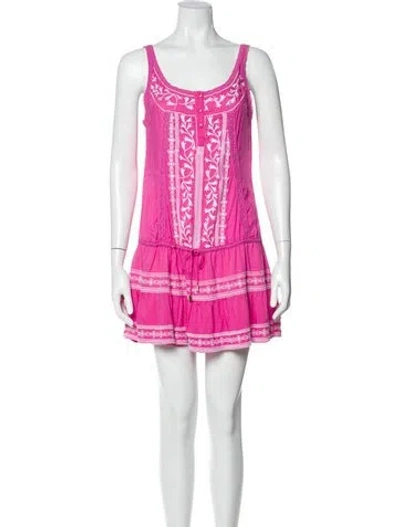 Pre-owned Melissa Odabash Printed Mini Dress In Pink