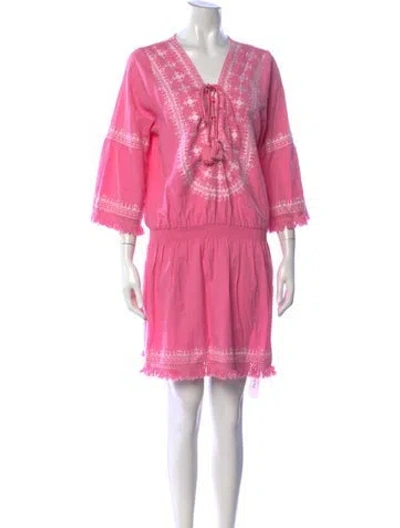 Pre-owned Melissa Odabash Printed Mini Dress In Pink