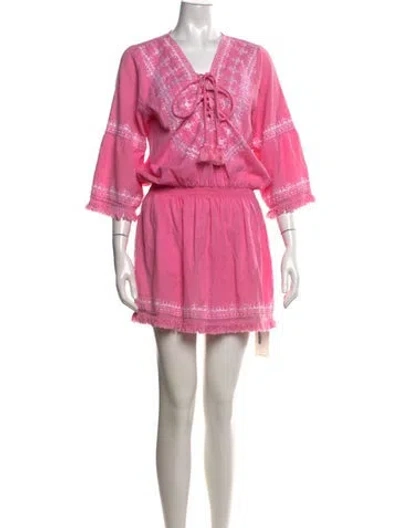 Pre-owned Melissa Odabash Printed Mini Dress In Pink