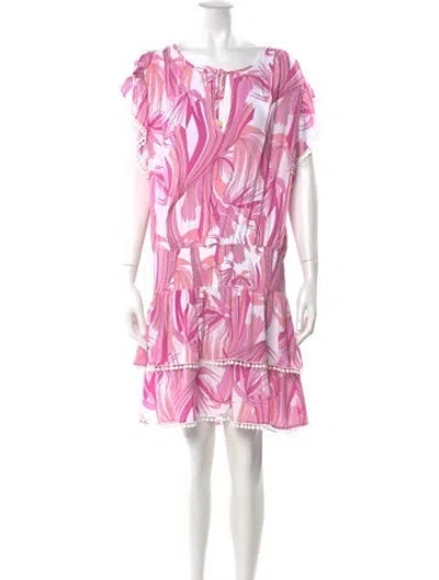 Pre-owned Melissa Odabash Printed Mini Dress In Pink