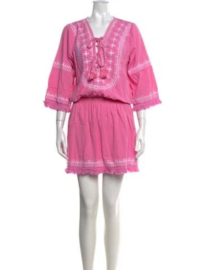 Pre-owned Melissa Odabash Printed Mini Dress In Pink