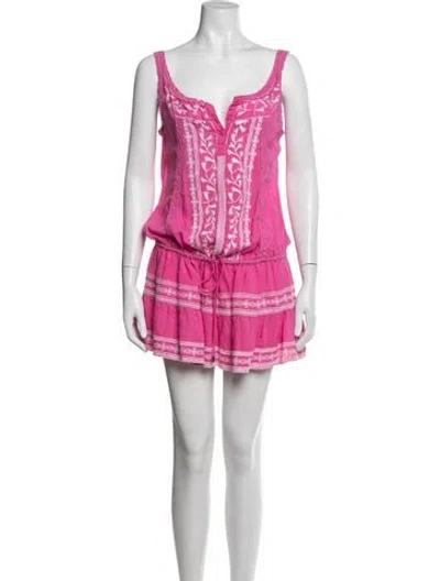 Pre-owned Melissa Odabash Printed Mini Dress In Pink