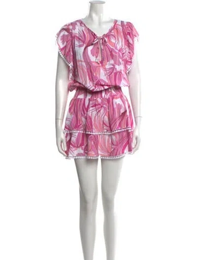 Pre-owned Melissa Odabash Printed Mini Dress In Pink