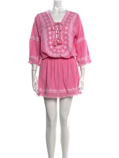 Pre-owned Melissa Odabash Printed Mini Dress In Pink