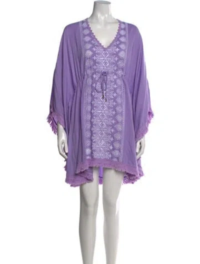 Pre-owned Melissa Odabash Printed Mini Dress In Purple