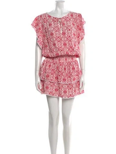 Pre-owned Melissa Odabash Printed Mini Dress In Red