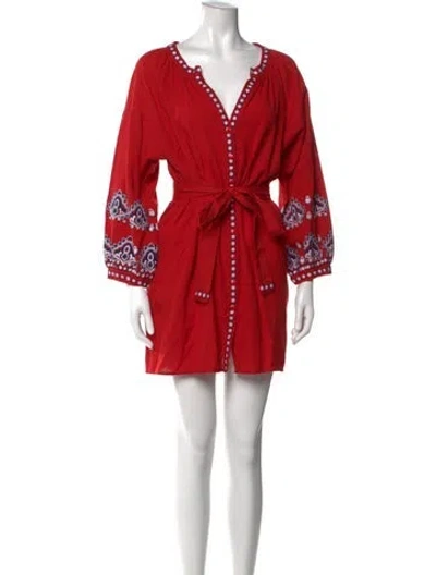 Pre-owned Melissa Odabash Printed Mini Dress In Red