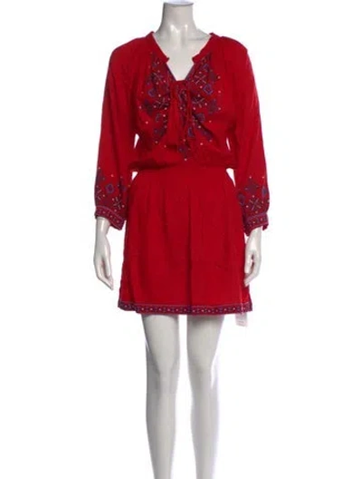 Pre-owned Melissa Odabash Printed Mini Dress In Red