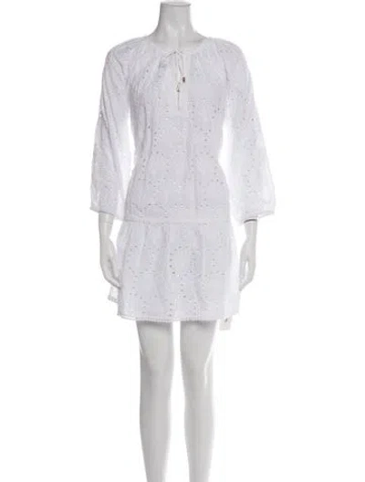 Pre-owned Melissa Odabash Printed Mini Dress W/ Tags In White