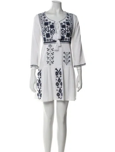 Pre-owned Melissa Odabash Printed Mini Dress In White