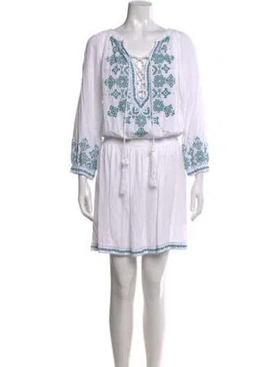 Pre-owned Melissa Odabash Printed Mini Dress In White